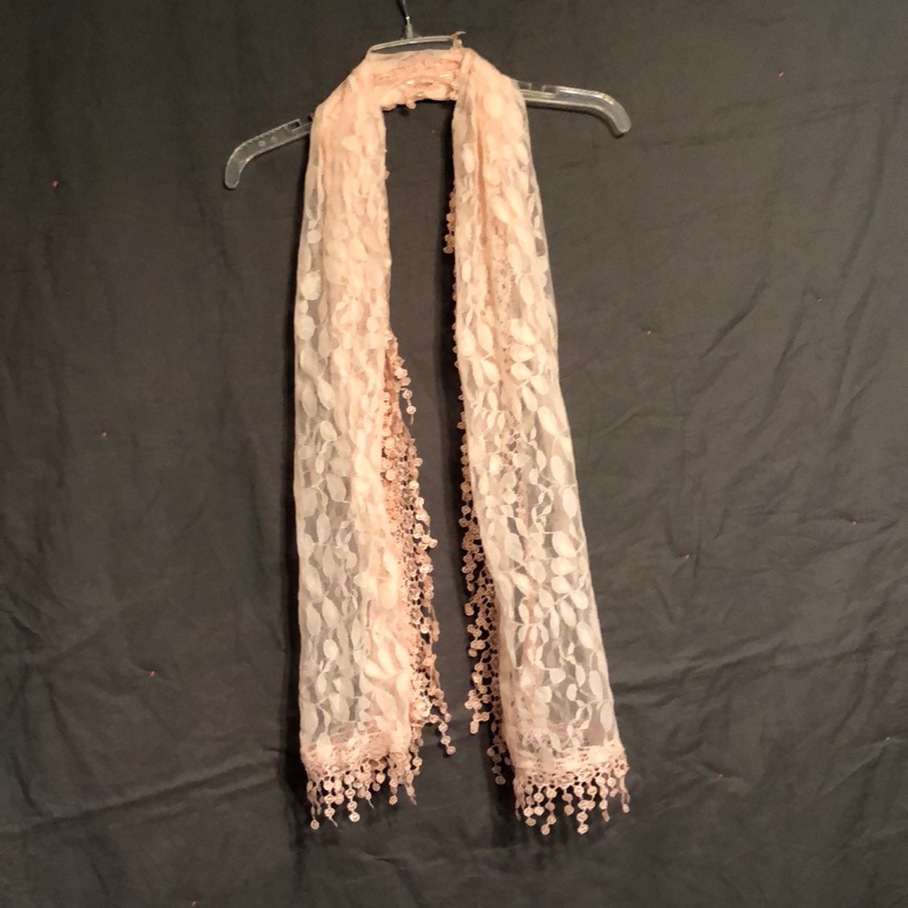 Pink lace scarf